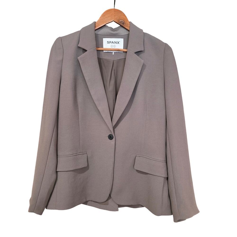 Spanx Carefree Crepe Blazer Taupe Size S - Picture 3 of 5